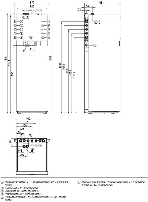 Viessmann Paket Luft Wasser Wärmepumpe Vitocal 222-A Monoblock bei A7/W35 4,8 kW