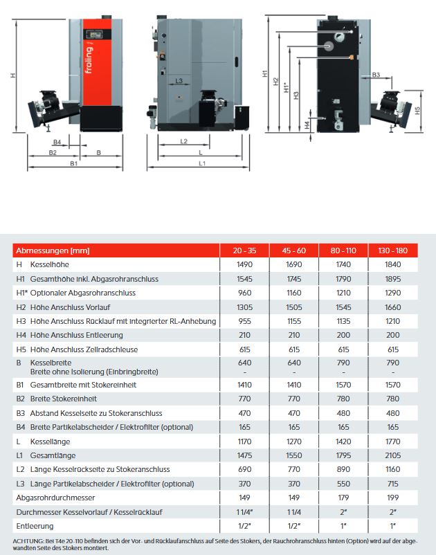 Fröling Hackgutkessel T4e 80 KW Stoker links 14709L Hackschnitzel Festbrennstoff