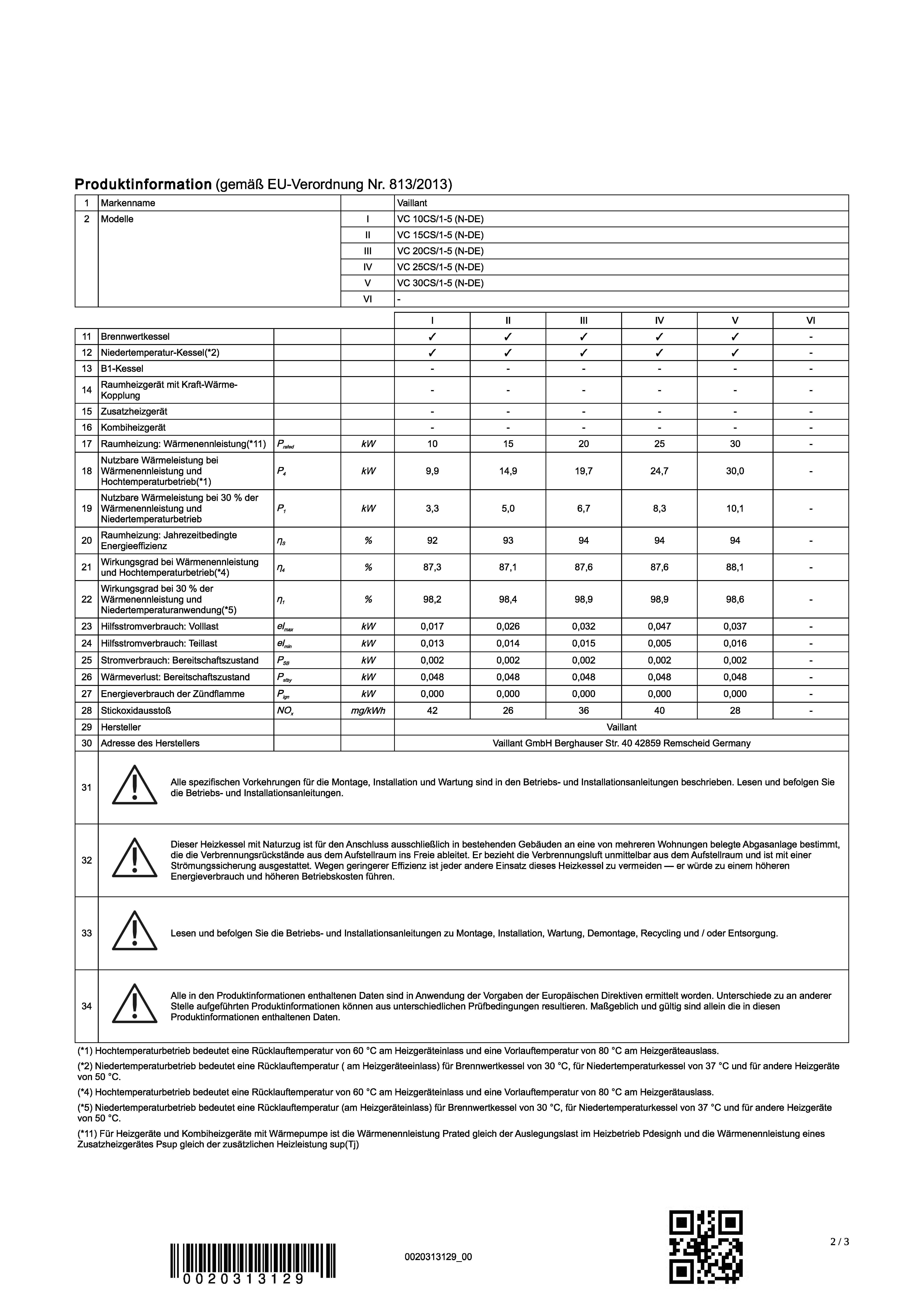 Vaillant Gas Brennwert Wandheizgerät ecoTEC plus VC 20 CS/1-5 E/LL/P