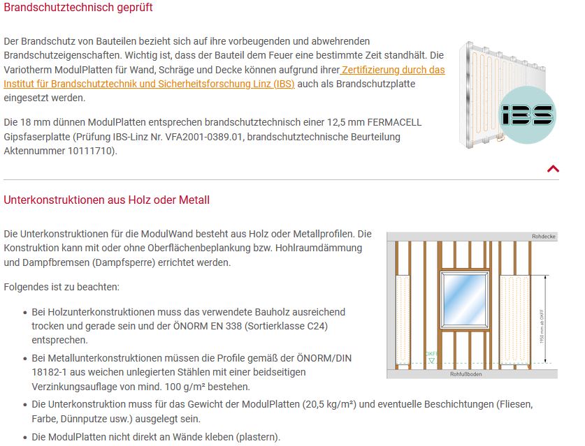 Variotherm Wandheizung ModulPlatte V020-100 2000 x 625 x 18 mm Standard Classic