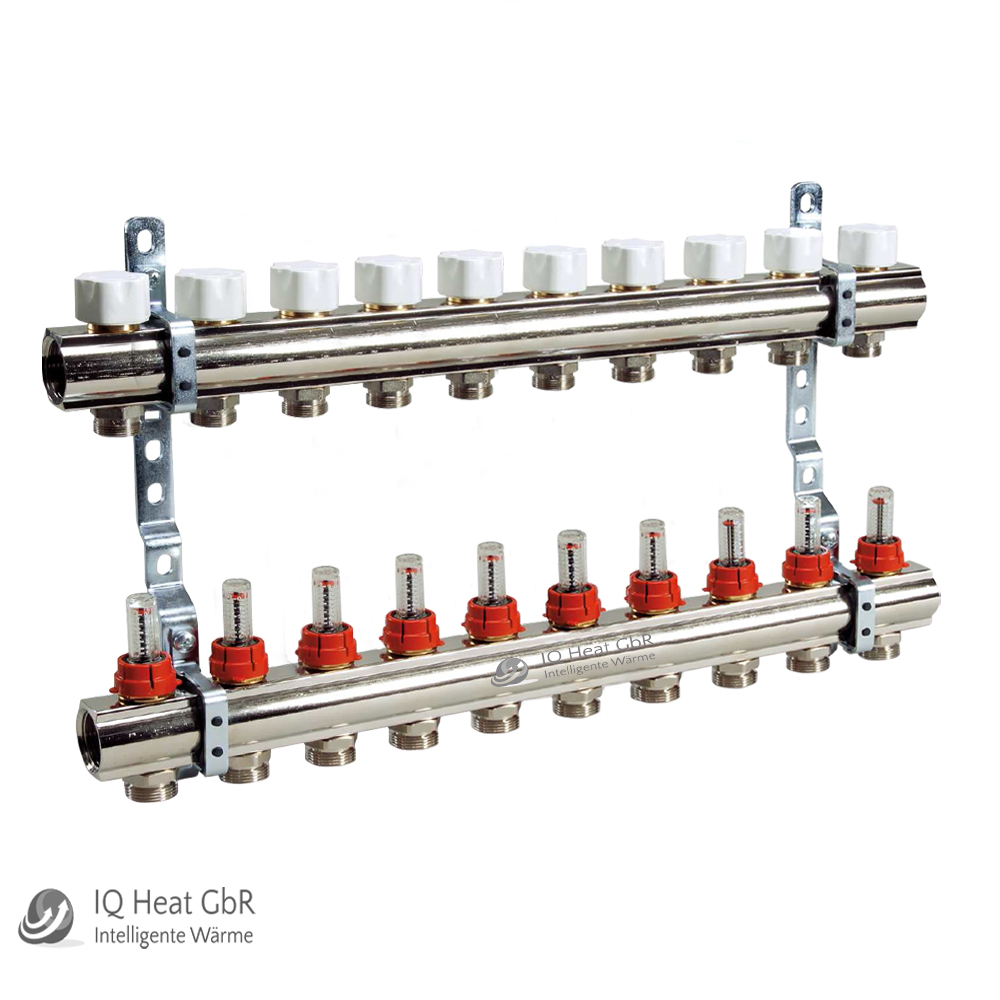 Messing HKV-10 mit Durchflußmengenbegrenzer, Anschlußset 1", Entlüftungsset