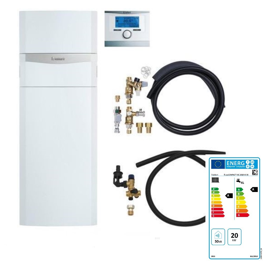 Vaillant Paket Gas Brennwert Thermoblock ecoCOMPACT VSC 206/4-5 90 E VRC 700/6