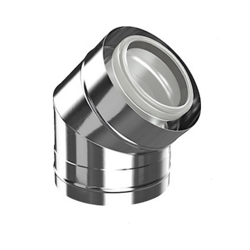 Buderus Abgasrohr Edelstahl konzentrischer Bogen DN80/125 45 Grad Aussenwand