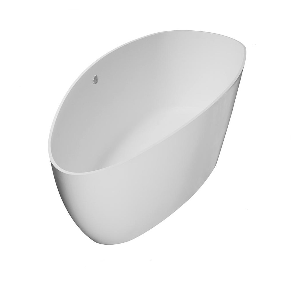 Mineralguss Badewanne DUO freistehend Überlauf rechts 156 cm x 71 cm x 56 cm