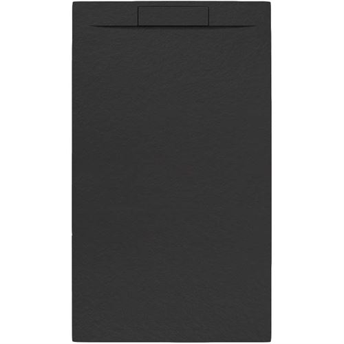 Mineralguss Rechteck Duschwanne Slatestone Cover E 160 x 80 cm anthrazit Ablauf