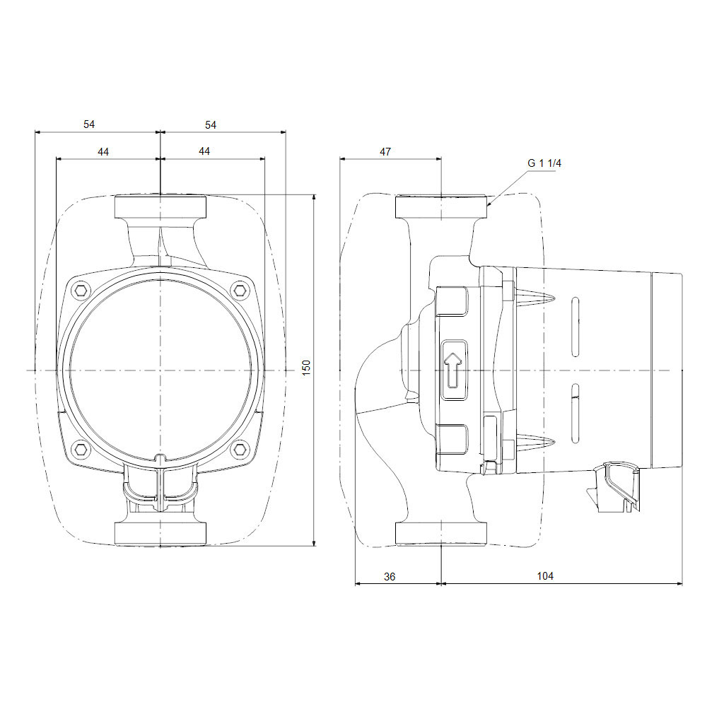 Grundfos Alpha1 Hocheffizienzpumpe Nassläuferpumpe 20-40N BL 150mm G1 1/4 DACH