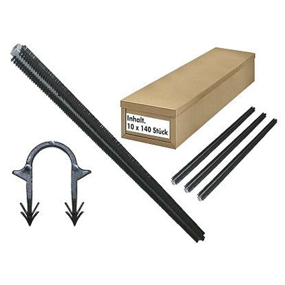 Tackernadeln auf Blitzmagazin für 14 bis 20 mm Rohr 10 Magazine a 140 Nadeln