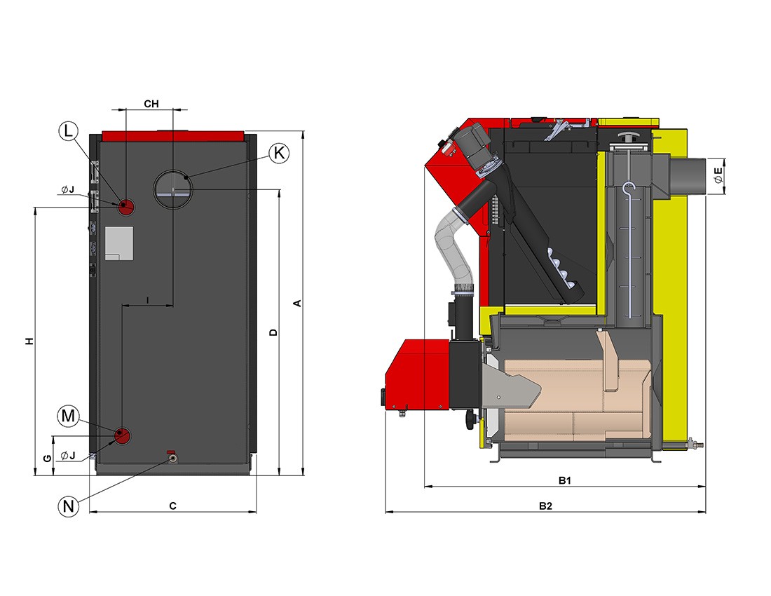 ATMOS Pelletkessel PX10 Pelletbrenner A25PX Platzspar-Pelletkessel 01.17.10