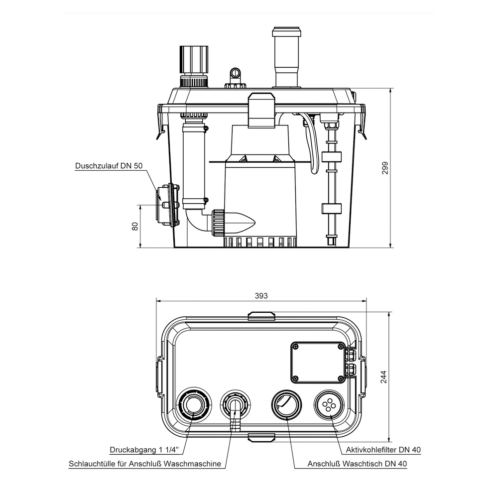 Zehnder Schmutzwasserhebeanlage S-SWH 100 Viton Schmutzwasseroumpe