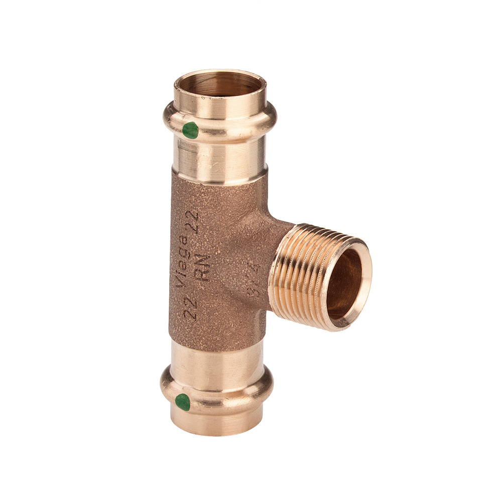 Viega Rotguß T-Stück mit AG 54 x 1 1/4"