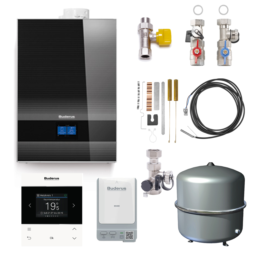 Buderus Logaplus Paket W50S GB192i.2 25 kW GB192i.2-25-WH schwarz G20 1 HK RC220