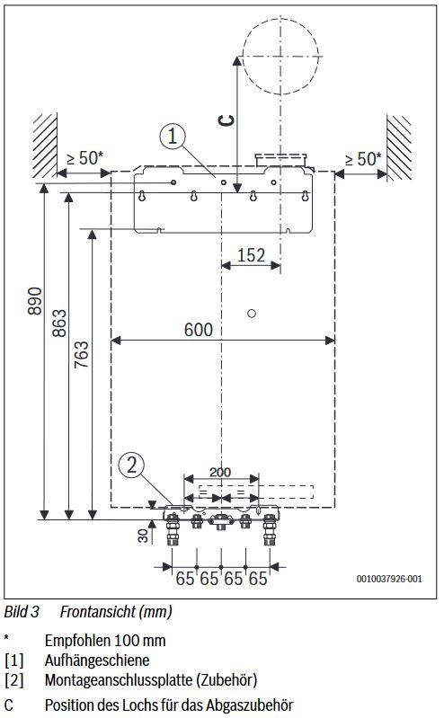 Buderus Paket W26 Gas Brennwert Kombigerät GB172i.2-24 T50 kW Regelung BC400