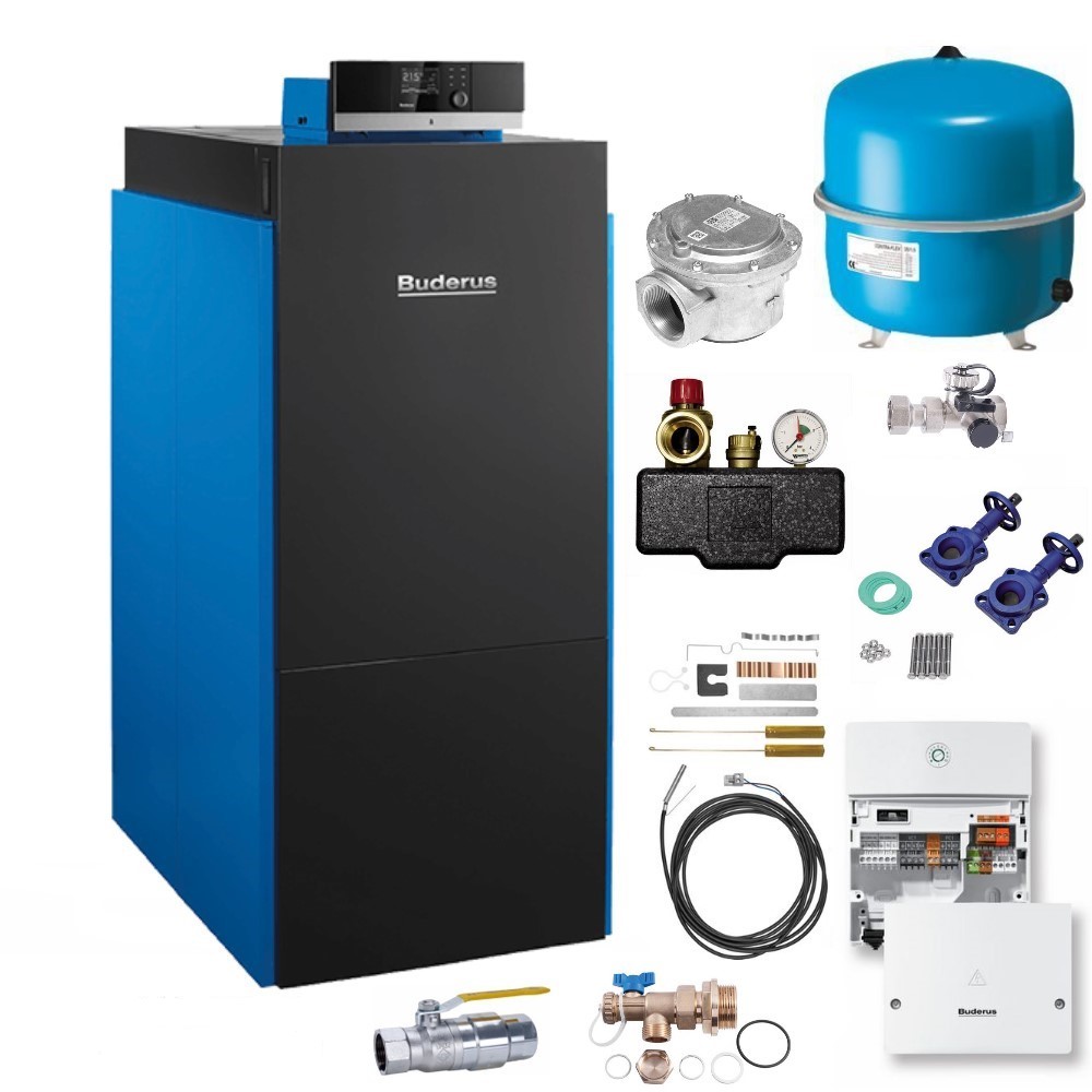 Buderus Gas Brennwertkessel Logano plus KB372-200kW links RC310 Paket K501