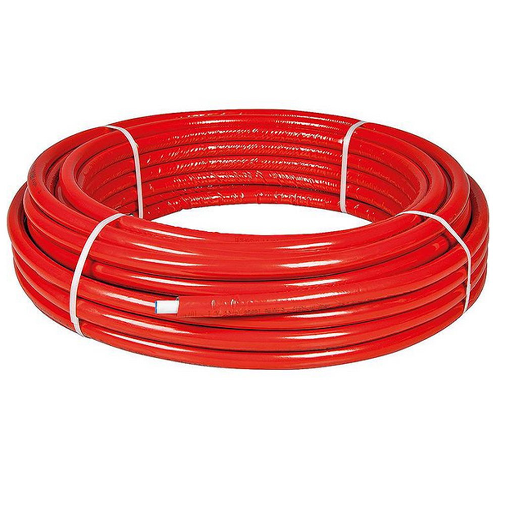 Evenes Mehrschichtverbundrohr PE-Xb 26 x 3 mm mit 10mm Isolierung rot in 50 Rolle