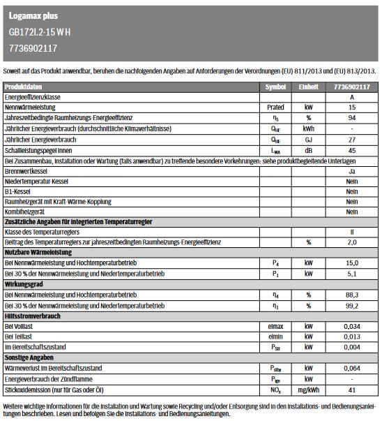 Buderus Gas Brennwertgerät Logamax plus GB172i.2 15 kW Regelung BC400 Heizung