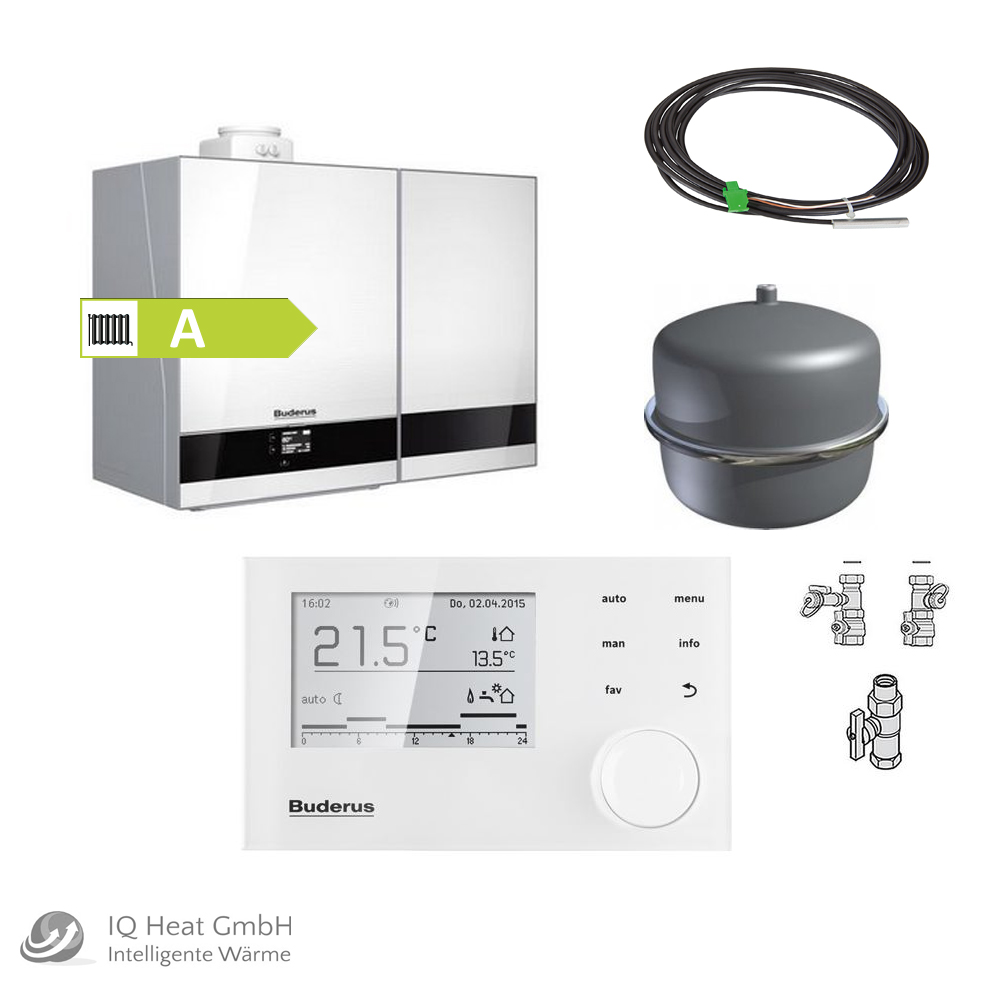 Buderus Gas Brennwert Therme Logamax plus GB192-30 i T40S weiß Paket W51