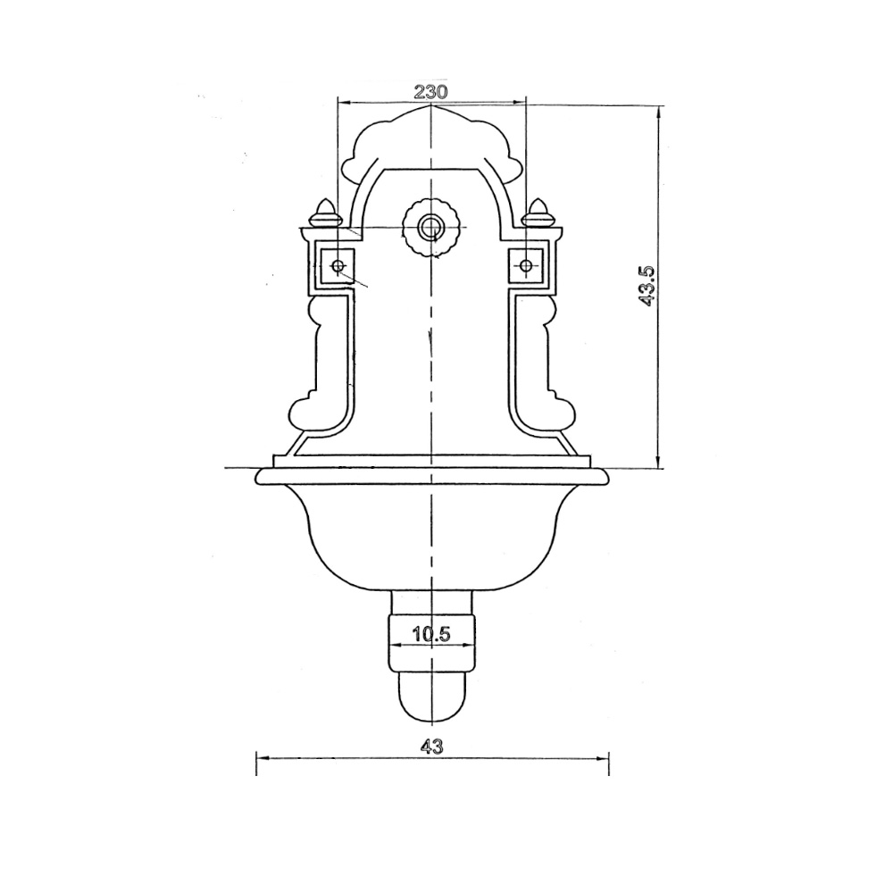 Wandbrunnen aus Graugus grün mit Messing-Nostalgieventil