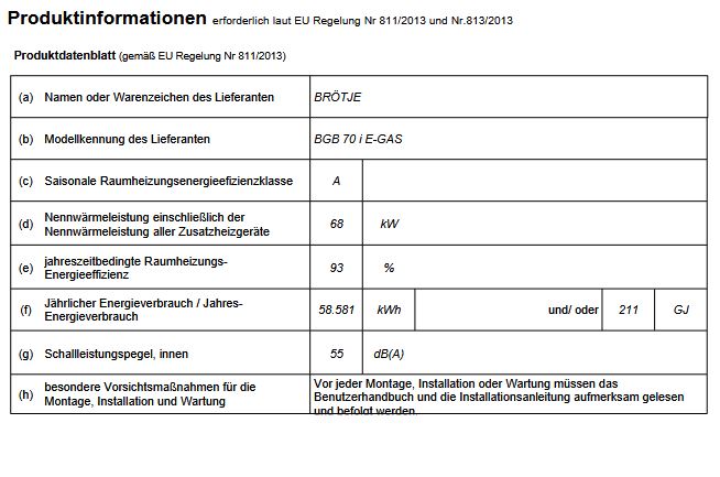 BRÖTJE Gas Brennwert Kessel BGB 70 I E-Gas 7697631 Gasheizung