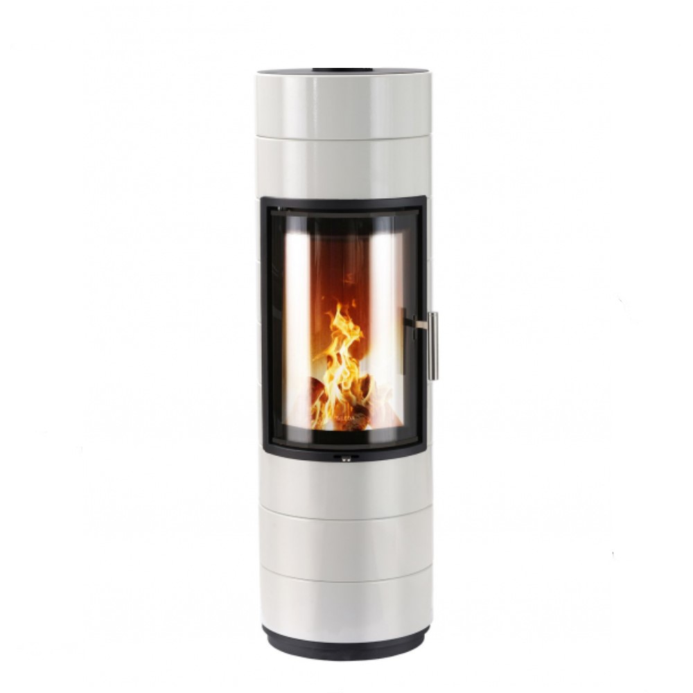 Guss Kaminofen Leda PEPPA 4 KW Rauchabgang oben weiss emailliert 1003-02299