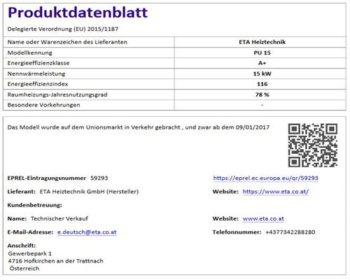 ETA Pelletkessel PU15 Paket Pufferspeicher SP600 Pelletsilo ETAbox21 Pelletsunit