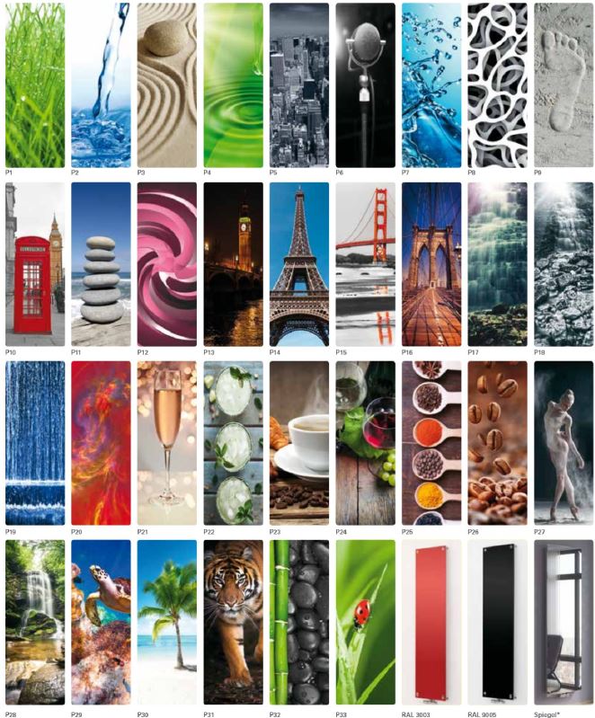 Corpotherma Designheizkörper Panio Plus Edition mit Bild P1 Vertikalheizkörper