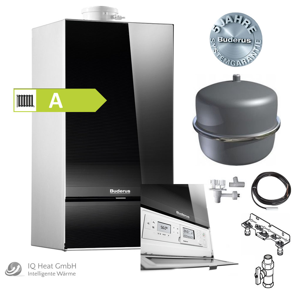 Buderus Logaplus Paket W42S schwarz GB182i-14 RC310 + BU-H 25 Liter + Zubehör