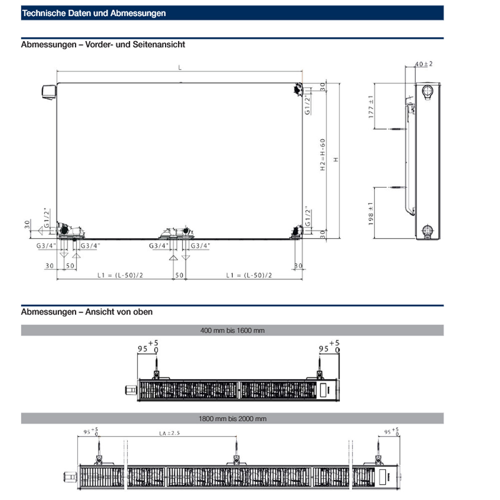 Buderus Logatrend Niedertemperatur Heizkörper VC Plan WP+ BH 500 Anschluss links