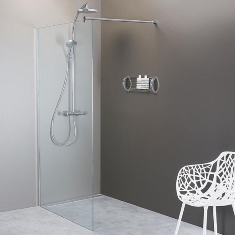 Walk In Glasduschwand Ennai mit Wandprofil 980x2000x8 mm ESG mit ETC glänzend