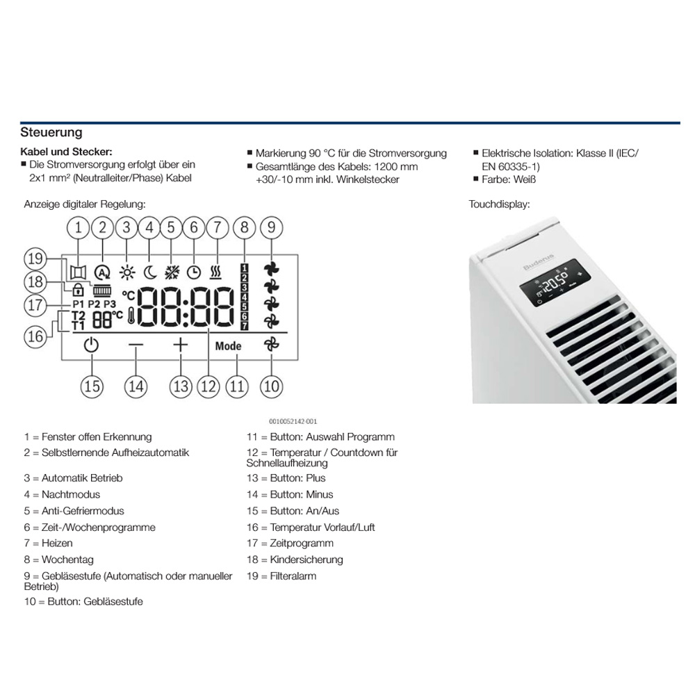 Buderus Logatrend Niedertemperatur Heizkörper VC Plan WP+ BH 500 Anschluss links