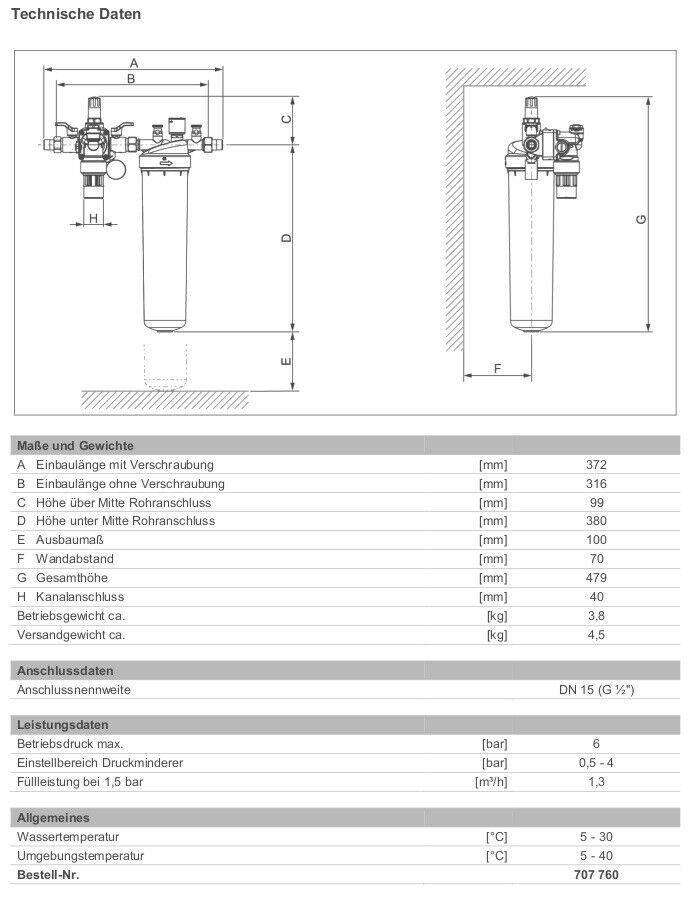 Grünbeck Füllstrecke thermaliQ:FB2 Aufbereitung Entsalzung Heizungswasser 707760