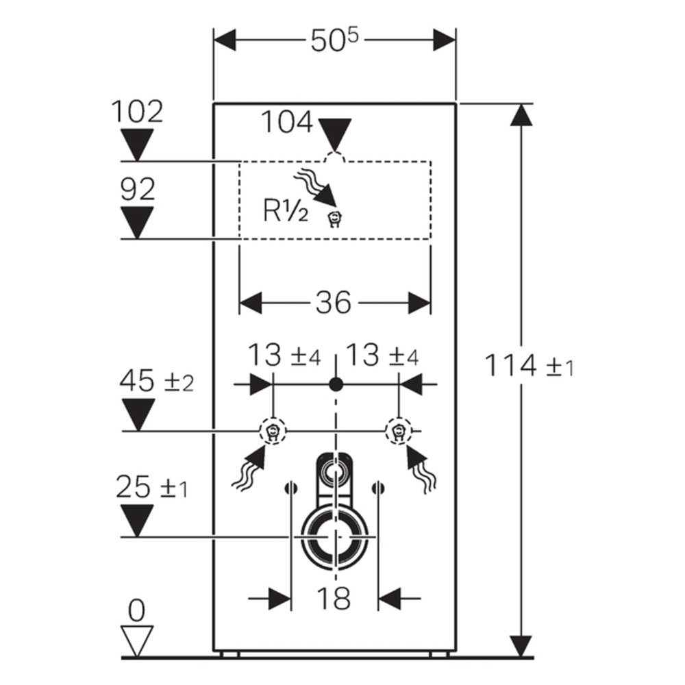 Sanitärmodul Geberit Monolith weiß 114 cm Vorwandelement Spülkasten 131.031.SI.5