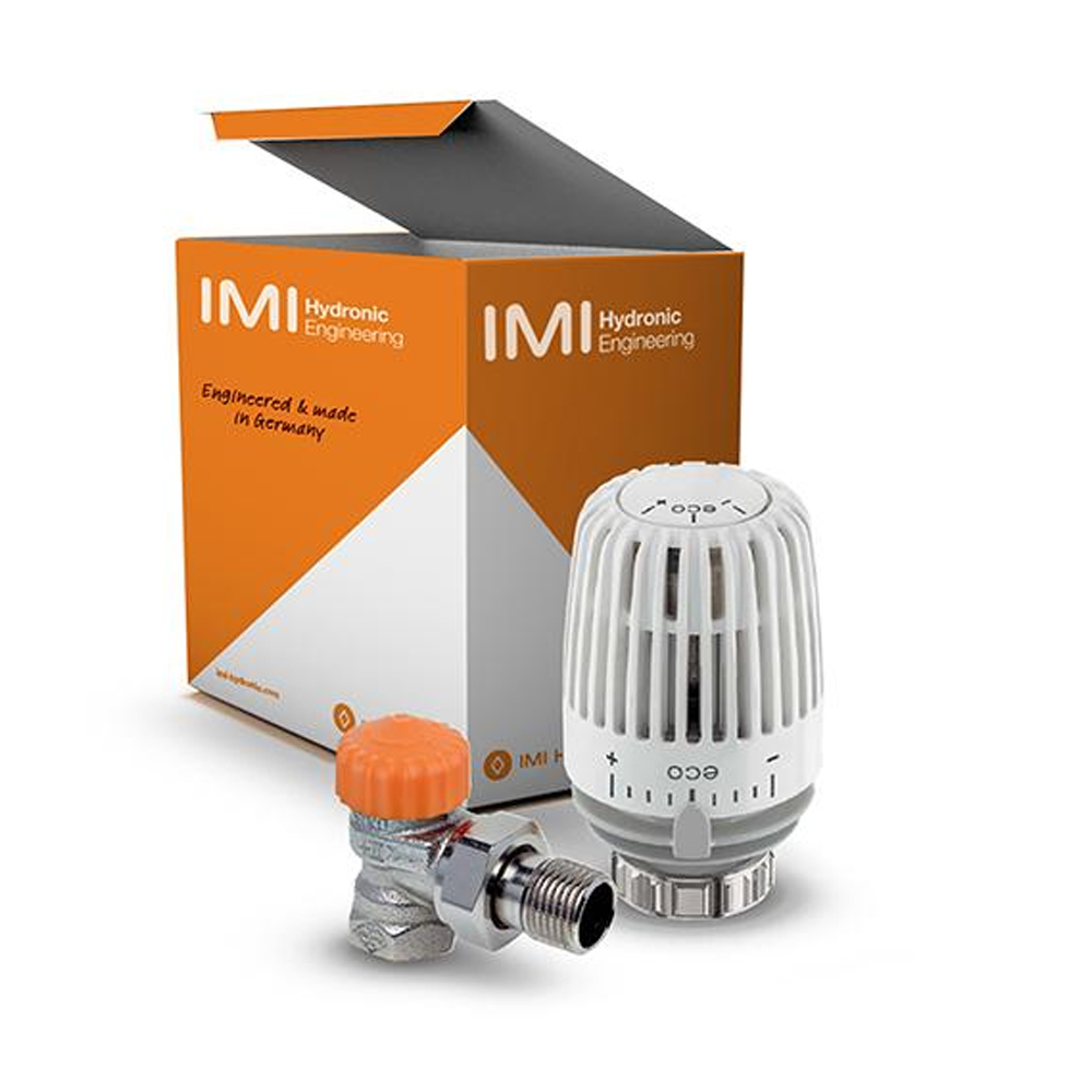 Heimeier Set 1 Thermostat Kopf K eco Thermostat Ventil Eclipse DN10 Eck