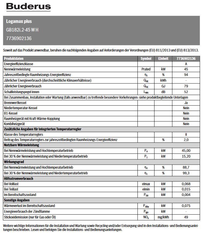 Buderus Gas Brennwertgerät Logamax plus GB 182i.2 45 KW H Heiztherme Heizung