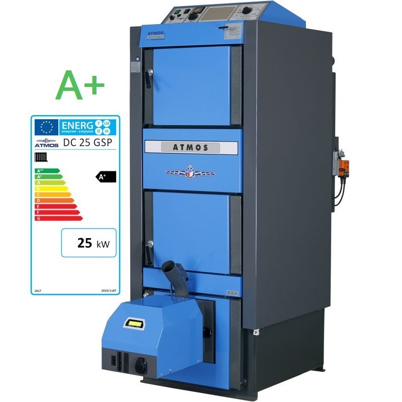 Atmos Kombikessel DC25GSP Pelletbrenner A25 Holzvergaser Pelletkessel Heizung