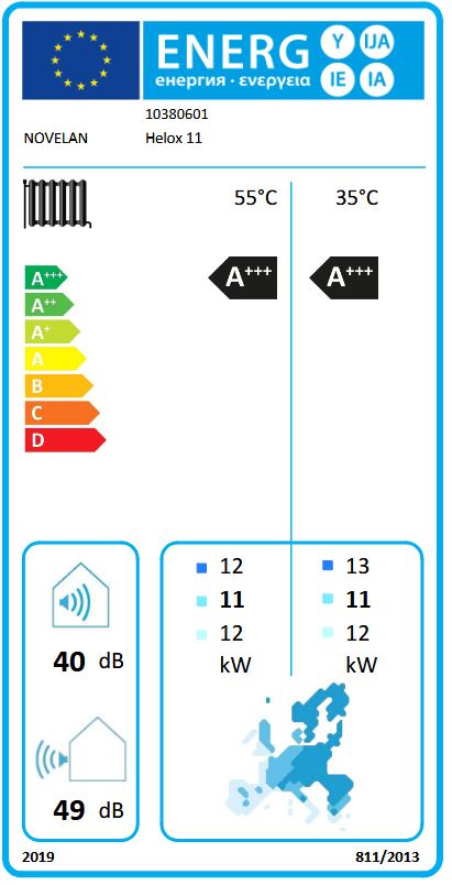 Novelan Helox 11 Luft Wärmepumpe Außengerät 10380601 R290 A-7/W35: 9,30 kW