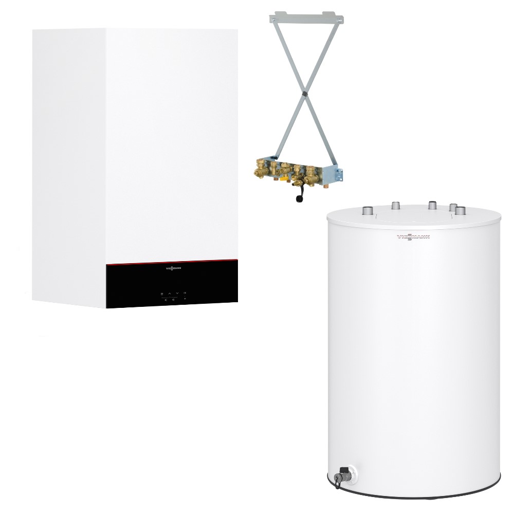 Viessmann Gasbrennwert Paket Vitodens 200-W B2HF 25 kW Vitocell 100-W 120 Liter