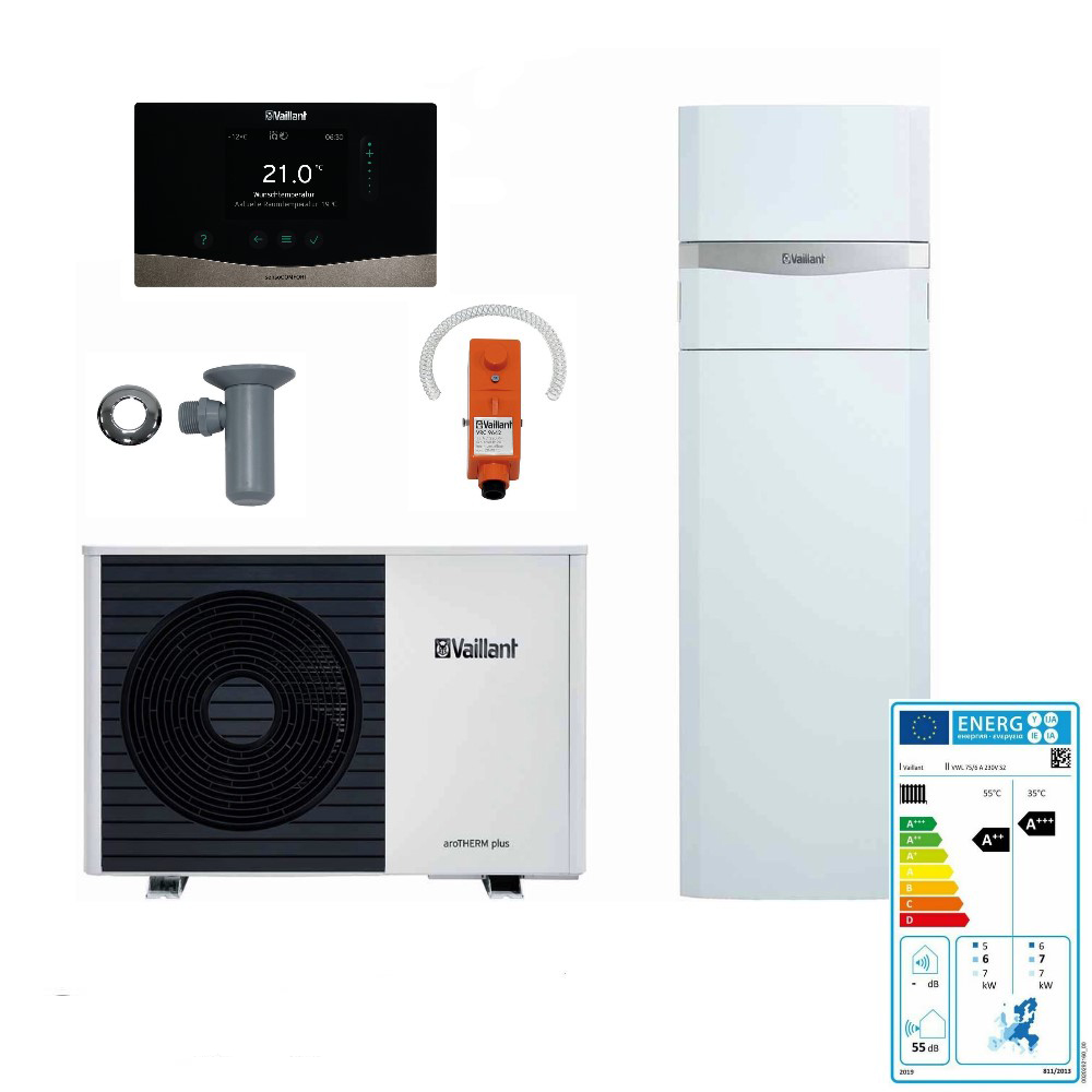 Vaillant Paket Luft Wärmepumpe aroTHERM plus VWL 75/6 A uniTOWER plus VIH QW 190