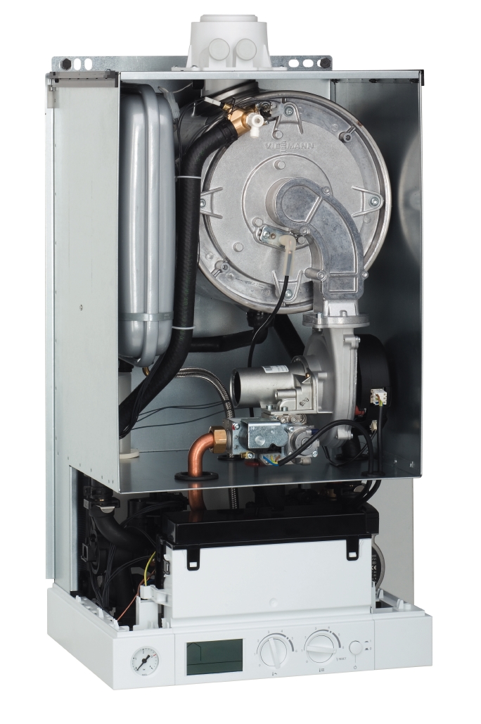 Viessmann Vitodens 100-W 26 kW, Vitocell 100-W: 160 Liter, Abgas: Schacht 7 m