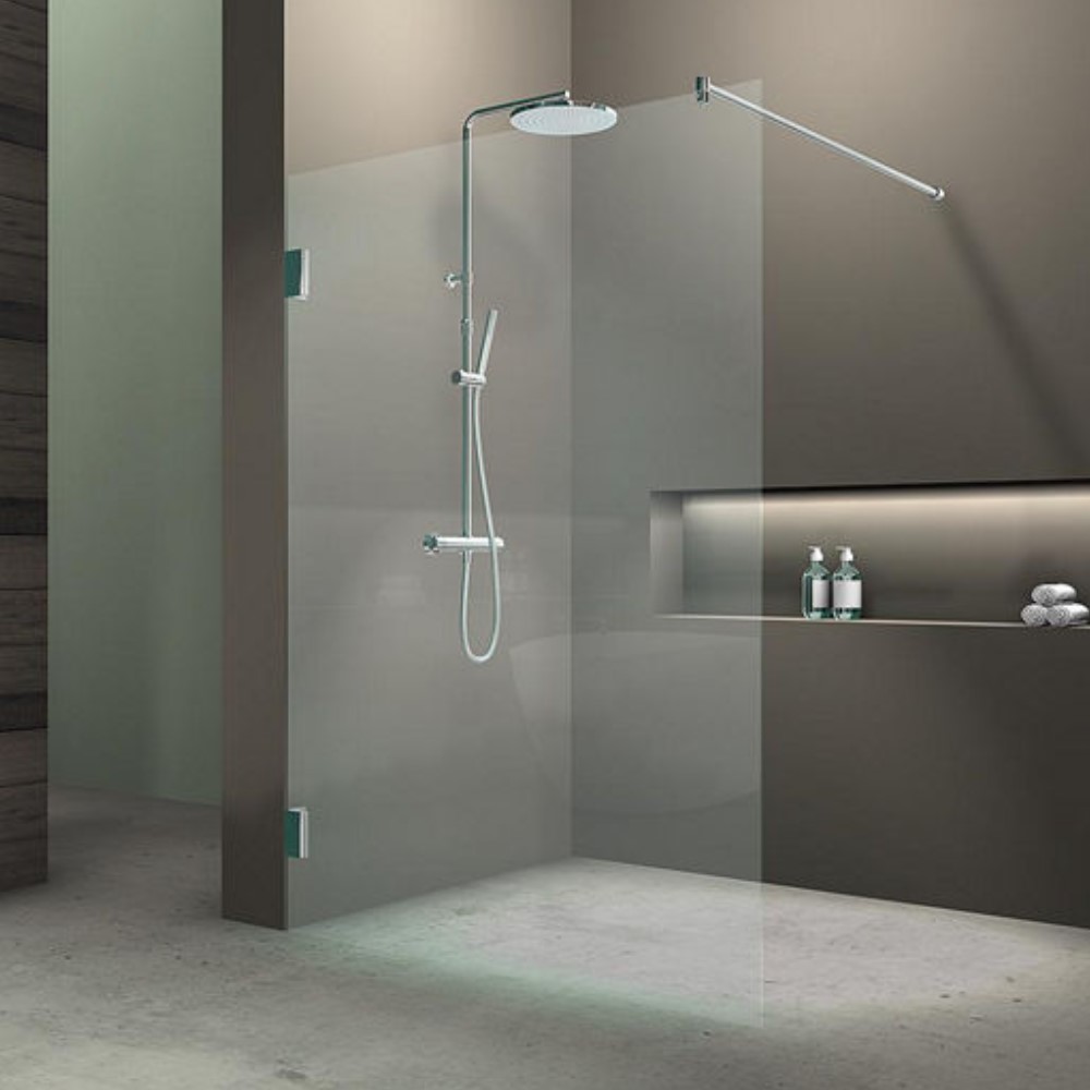 Glasduschwand Walk In Eloqui 880 x 2000 x 8 mm ESG mit Wandbeschlägen Dusche