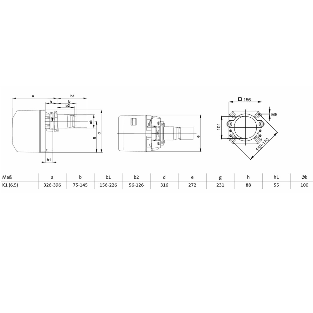 Brötje Ölbrenner K 1 6,5 UNI-NOX Kesselleistung 25-70 kW Ölgebläsebrenner Kessel