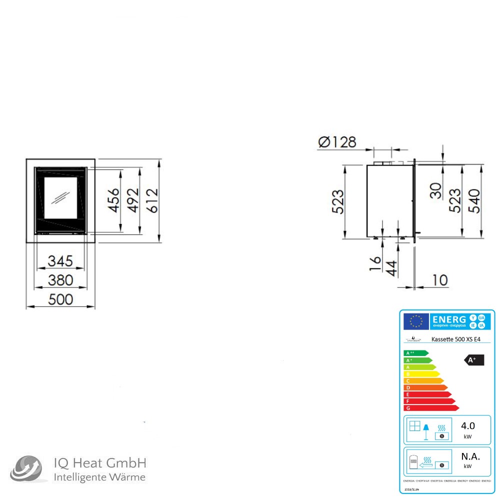 Spartherm standard Kaminkassette Linear XS 500 D4 4,0 kW Kamineinsatz Kamin Ofen