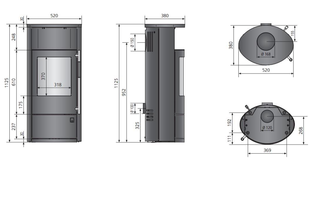 Kaminofen Oranier Polar Neo 4 Stahlblechverkleidung schwarz 5 kW 113 cm 5554 11