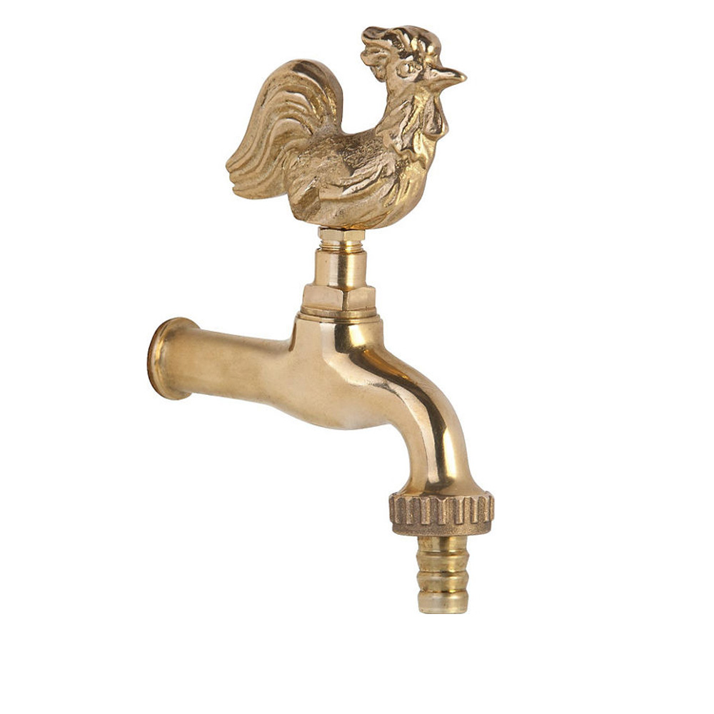 Auslaufventil "Gockel" Messing mit Wandrosette mit Schlauchverschraubung Wandanschluss 1/2"