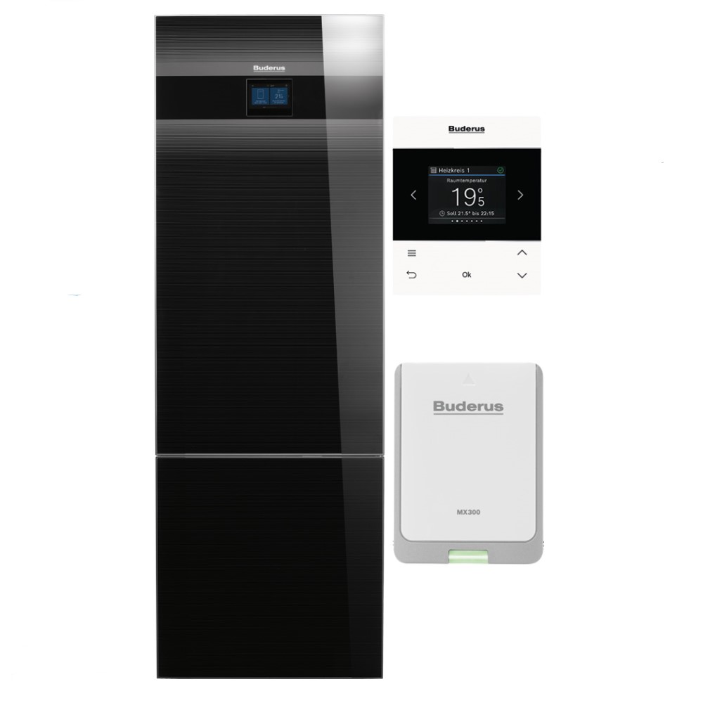 Buderus Paket Sole Wärmepumpe Logaplus WSW196i T1 WSW196i.2-6 T180 MX400