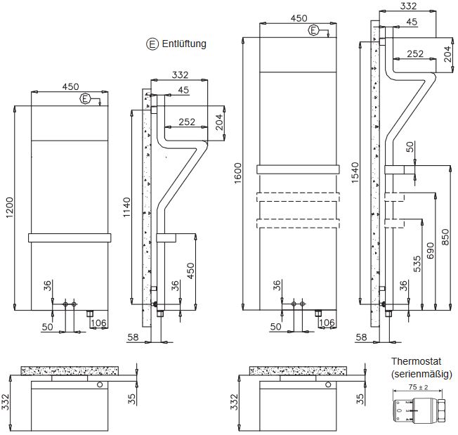 BEMM Tratto IRSAP - Design Heizkörper  weißperlmetallic 1200 x 450 mm mit LED