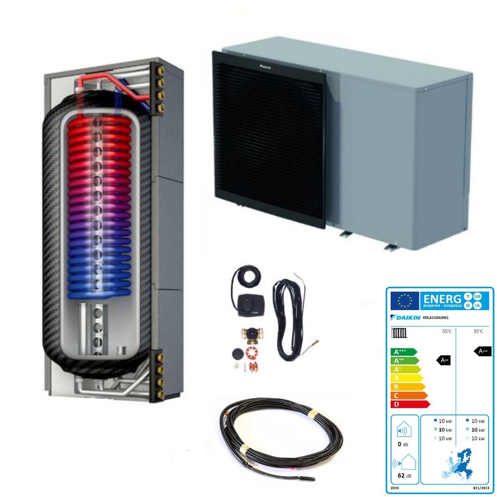 Daikin Paket Luft Wärmepumpe Altherma 3 M H/C 11 KW Thermotank Quadroline 500 L
