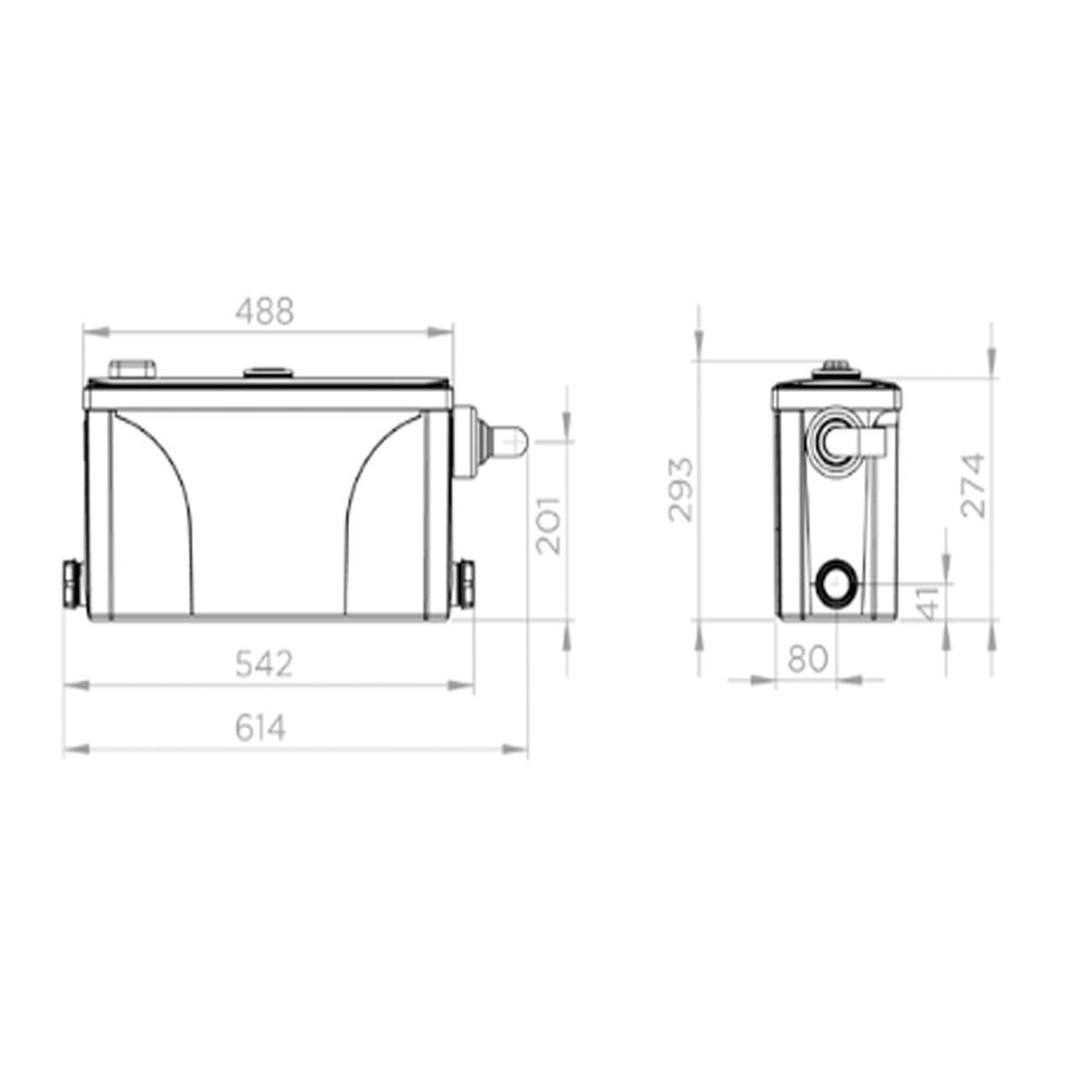 Lomac Schmutzwasserhebeanlage Suverain 30 FFA Grauwasserpumpe Lomac Schmutzwasserhebeanlage Suverain 30 FFA Grauwasserpumpe