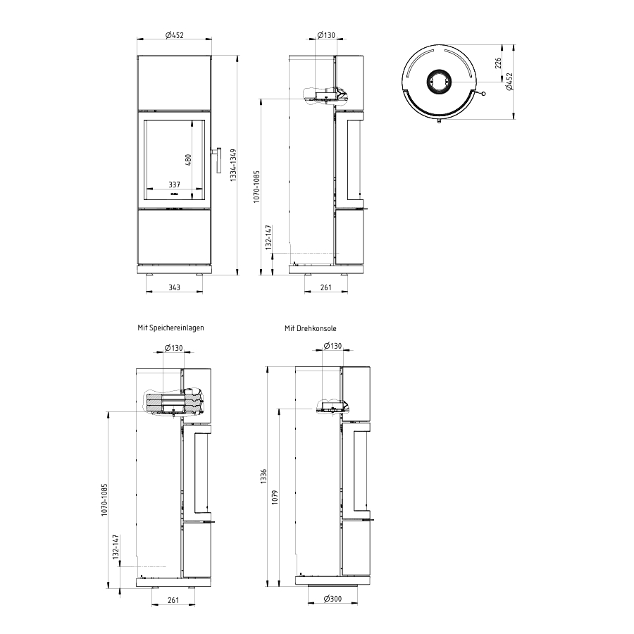 Kaminofen Leda GREENA pure 6 kW schwarz lackiert Gussofen Kamin 1003-02347