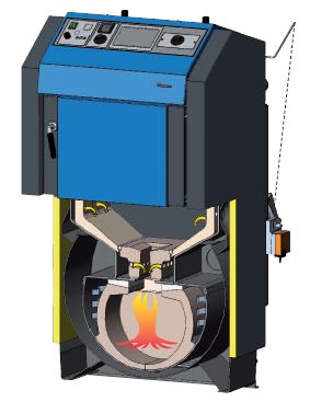 Atmos Holzvergaser Paket DC 30 GSE Holzkessel Pufferspeicher 2x 1000 L Laddomat