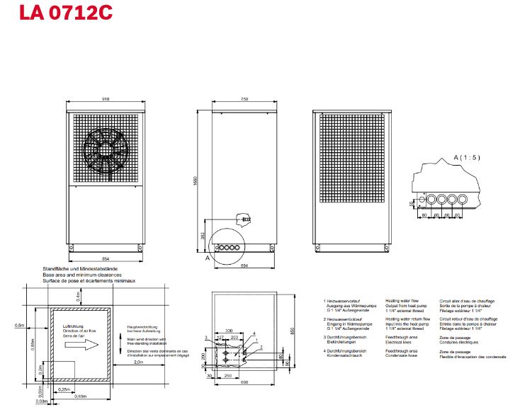 Glen Dimplex Paket LA0712 BW Luft Wasser Wärmepumpe mit Hydro-Tower 12kW